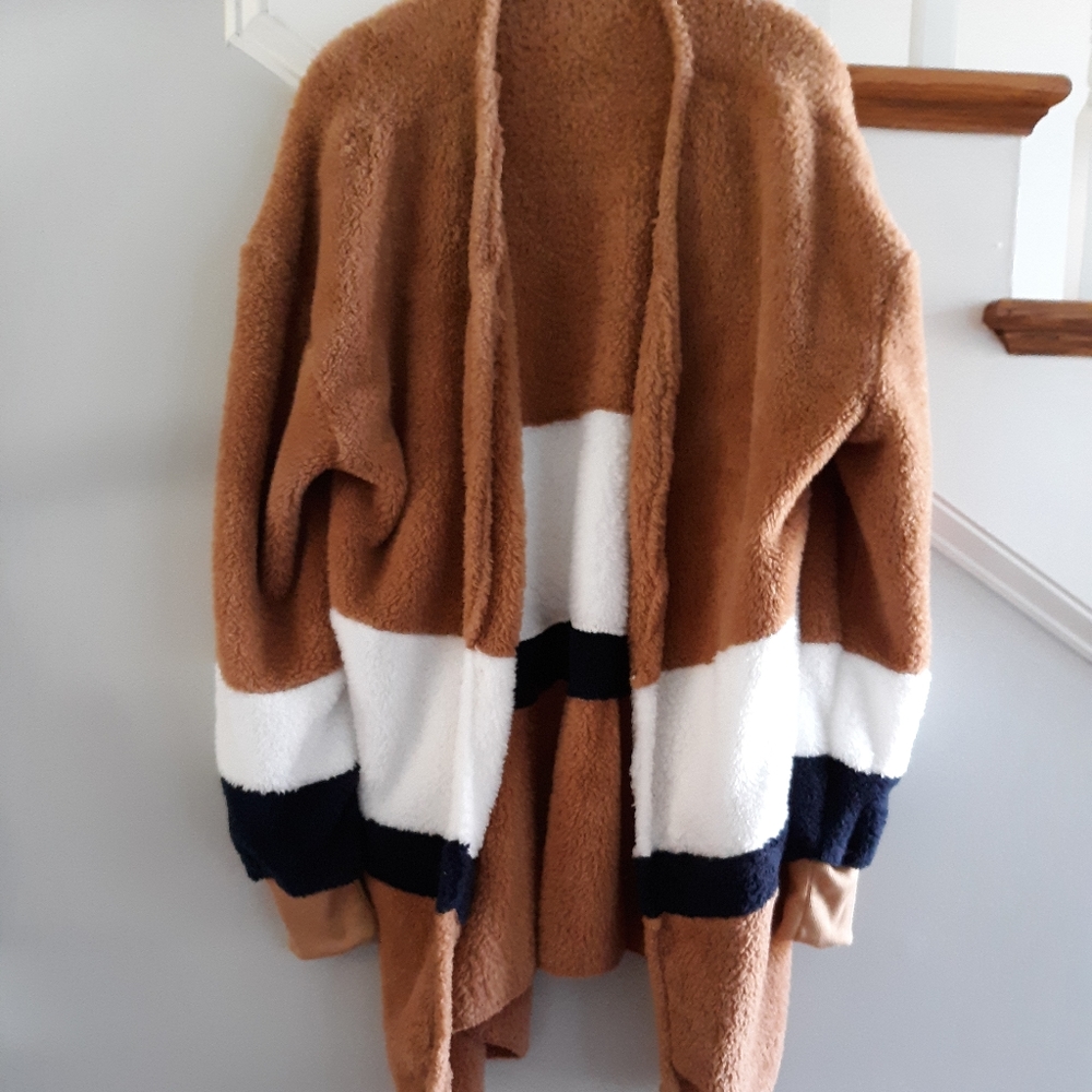 SHERPA TEDDY BEAR CARDIGAN, XL